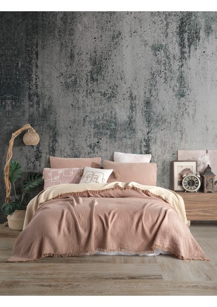 4 Katlı Multi Muslin %100 Pamuk Çift Kişillik Yatak Örtüsü