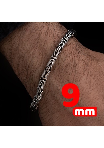 Erkek Gümüş Bileklik - Yuvarlak Kral Model Erkek Bileklik Künye