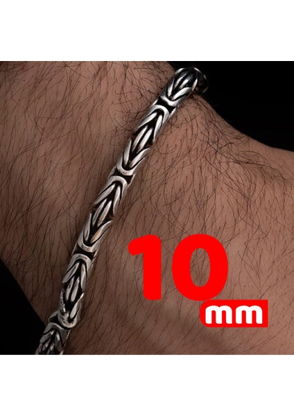 Erkek Gümüş Bileklik - Yuvarlak Kral Model Erkek Bileklik Künye