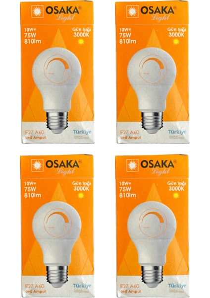 10W (75W) 3000K (Günışığı) E27 Duylu Dim Edilebilir LED Ampul (4 Adet)