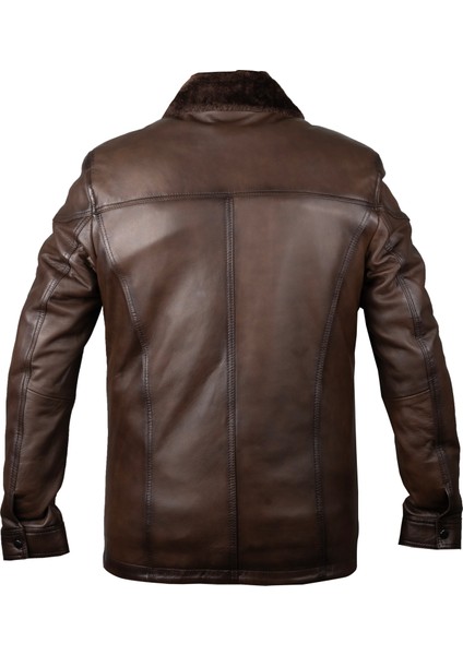 % 100 Kuzu Derisi Içi Kürklü Çıkarılabilir Fındık Kahve Erkek Mont fiyatları