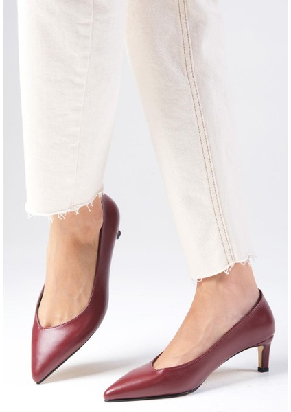 Livia Bordo Renk Sivri Burunlu Kadın Topuklu Ayakkabı indirimleri