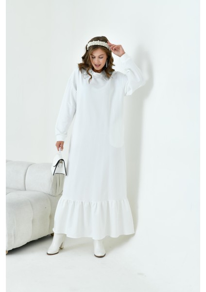Kadın Bebe Yaka Elbise Ekru 30968 fiyatları
