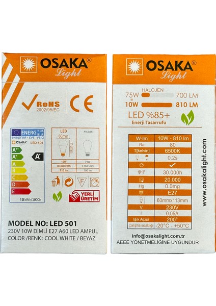 10W (75W) 6500K (Beyaz Işık) E27 Duylu Dim Edilebilir LED Ampul (10 Adet) fırsatları