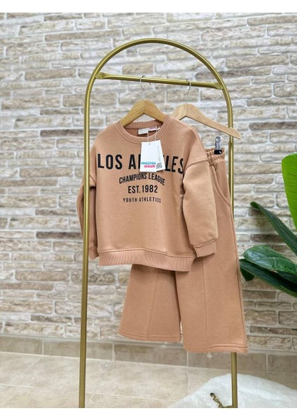 Los Angeles Pantolonlu Kız Çocuk takım - Kahve fiyatları