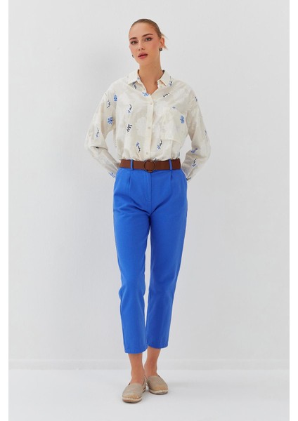 Beli Kemerli Gabardin Pantolon