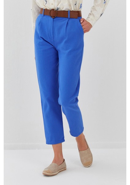 Beli Kemerli Gabardin Pantolon