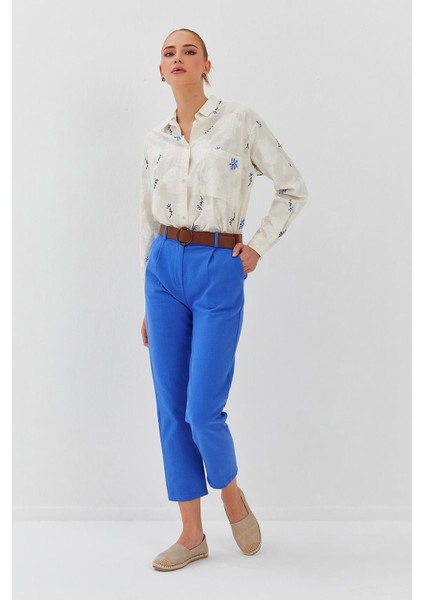 Beli Kemerli Gabardin Pantolon