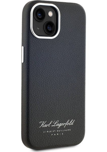 Apple iPhone 15 Uyumlu Kılıf Orjinal Lisanslı Kl Yazılı Hotel Kapak Siyah modelleri