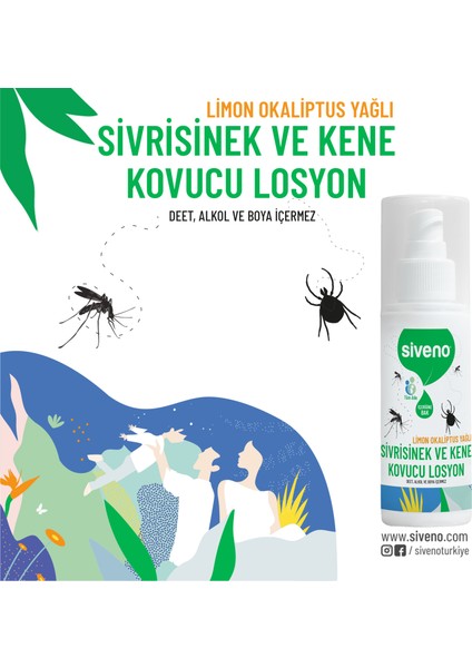 Sivrisinek ve Kene Kovucu Sprey Losyon Bitkisel Tüm Vücut İçin Aile Boy 100 ml