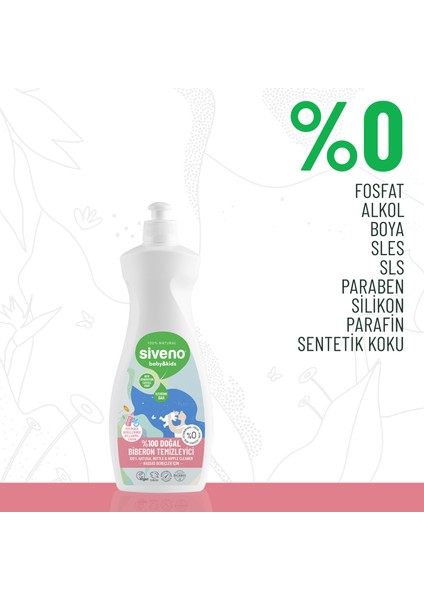 %100 Doğal Emzik ve Biberon Temizleyicisi Bitkisel Elde Bulaşık Sabunu Nemlendirici Vegan 500 ml