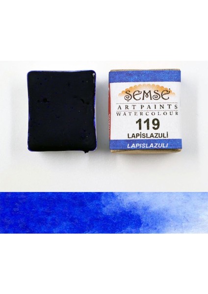 119 Lapislazuli El Yapımı Suluboya-Yarım Tava