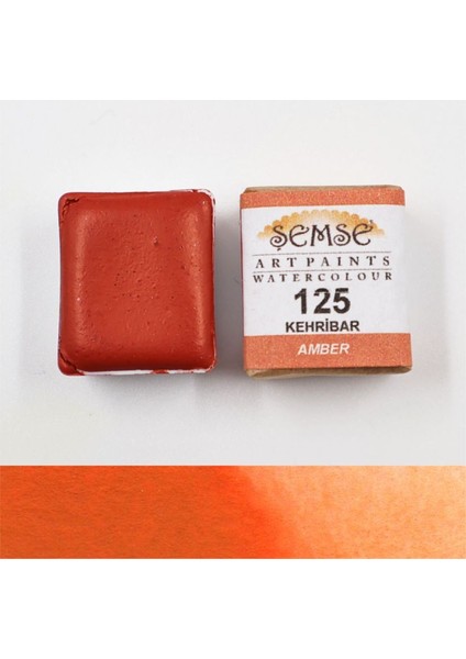 125 Kehribar El Yapımı Suluboya-Yarım Tava