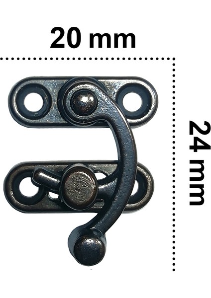 KÜÇÜK YAY GÖZÜ KANCALI KİLİT OKSİT 4 ADET KUTU SANDIK VE KAPAK KLİPSİ 20X24 MM fiyatları