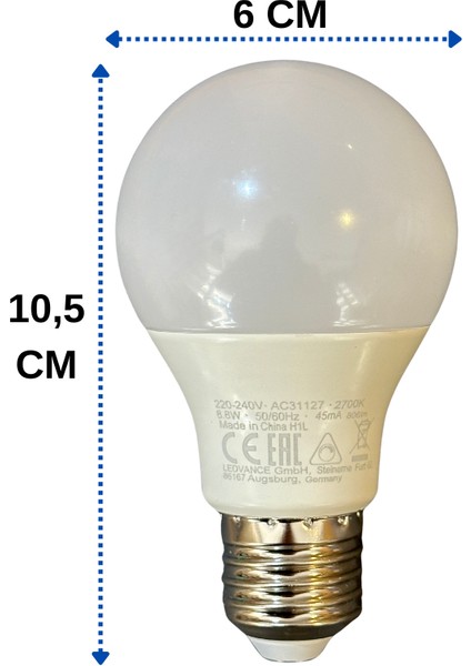 Parathom 8.8W (60W) 2700K (Sarı Işık) E27 Duylu Dim Edilebilir LED Ampul (2 Adet)
