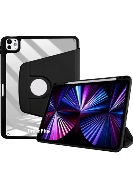 Apple iPad Pro 12.9 3./4./5./6. Nesil Kılıf Termik Kalem Bölmeli Dönebilen Standlı Kılıf 2018-2022