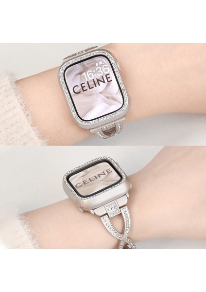 Apple Watch 3 4 5 6 7 8 9 Uyumlu 45MM Kasa Koruyucu Işıltılı Parlak Taşlı Koruma fiyatları