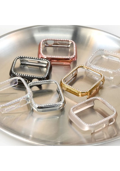 Apple Watch 3 4 5 6 7 8 9 Uyumlu 45MM Kasa Koruyucu Işıltılı Parlak Taşlı Koruma modelleri