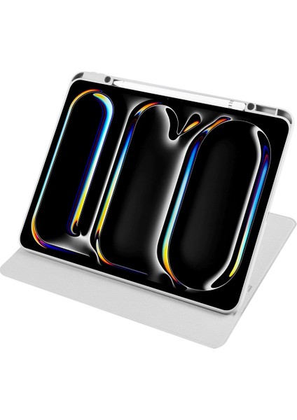 Apple iPad Pro 13inç M4/M5 Kılıf Termik Kalem Bölmeli Dönebilen Standlı Case 2024/2025 modelleri