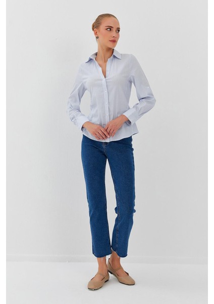 Çizgili Slim Fit Kadın Gömlek fiyatları