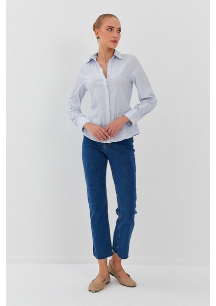 Çizgili Slim Fit Kadın Gömlek fiyatları