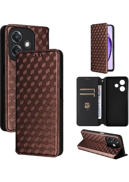 Oppo A40 4g Pu Deri Kart Yuvaları Tutucu Manyetik Kapatma Için Flip Case (Yurt Dışından)