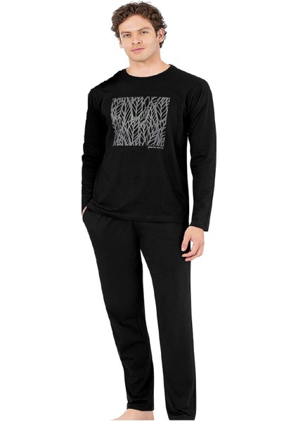 6066 Erkek Uzun Kollu Bisiklet Yaka Pijama Takımı