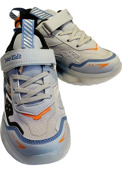 31053 Çocuk Sneaker Spor Ayakkabı Gri / Oranj