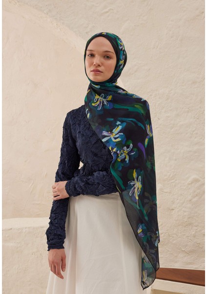 Estelle Desen Rami Şal Lacivert