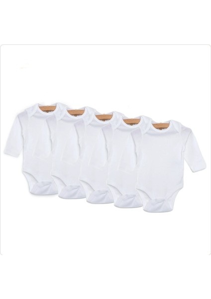 For My Baby 5li Beyaz Body Uzun Kollu Unisex