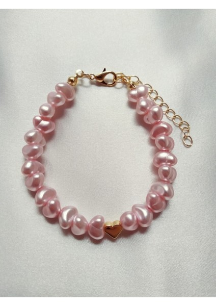 Kalpli Pembe Barok Incili Bileklik, Şık ve Renkli Takı Aksesuarı fiyatları