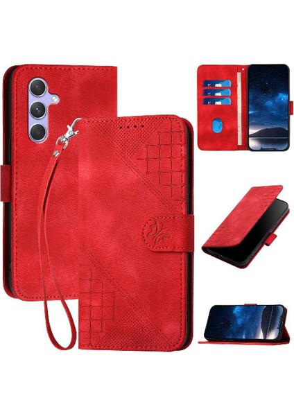 Samsung Galaxy A54 5g Kabartmalı Kelebek ve Kredi Kartı Için Flip Case (Yurt Dışından)