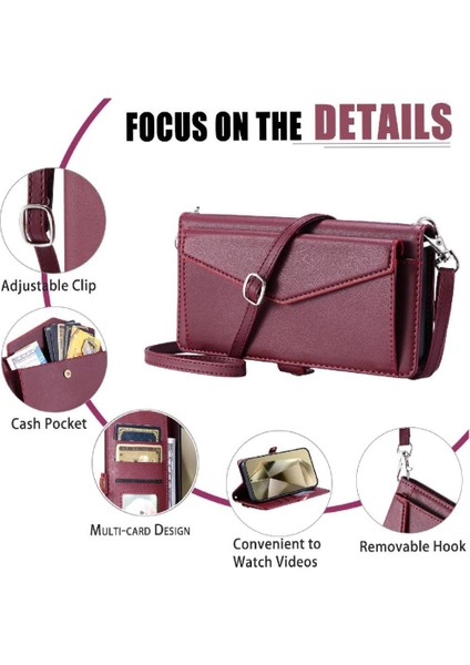 Cüzdan Crossbody Durumda Xiaomi Redmi Için 12 4g Cüzdan Kılıf Kadınlar Için Rfıd (Yurt Dışından)