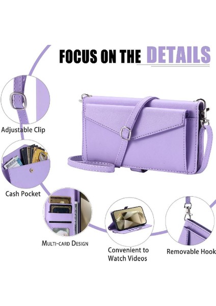 Cüzdan Crossbody Kılıf Için Google Piksel 9 Pro Fermuar Faturaları Yuvası Kart Tutucu (Yurt Dışından)