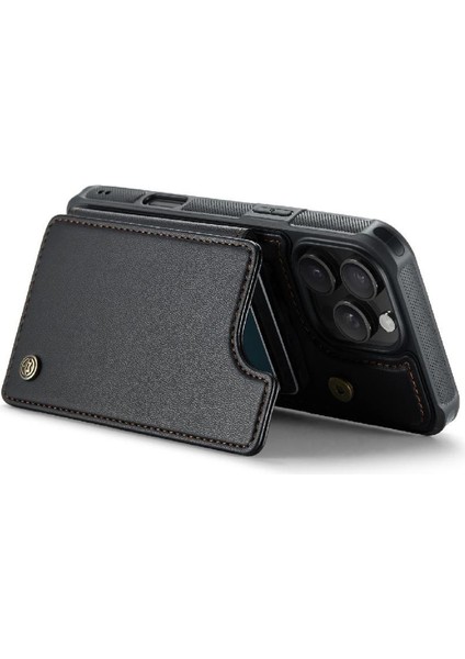 IPhone 16 Için Flip Case Pro Rfıd Engelleme Kickstand Pu Deri Kart Ince (Yurt Dışından)