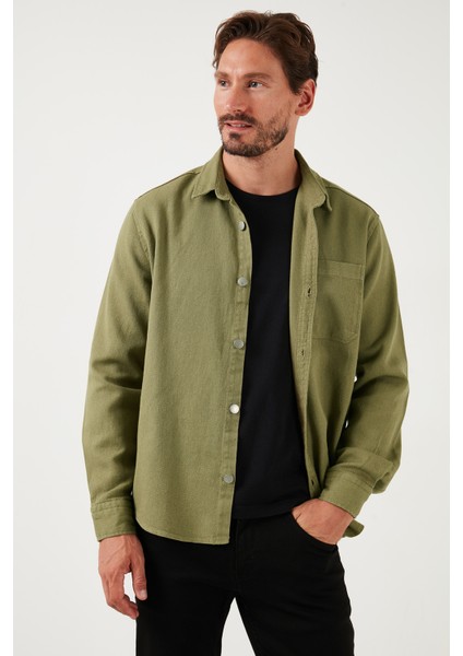 Pamuklu Tek Cepli Regular Fit Gömlek Erkek Gömlek CF25W129140 modelleri