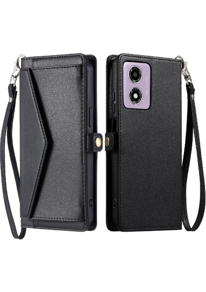 Motorola Moto G04 Fermuar Faturaları Yuvası Rfıd Cüzdan Için Cüzdan Crossbody Durumda (Yurt Dışından)