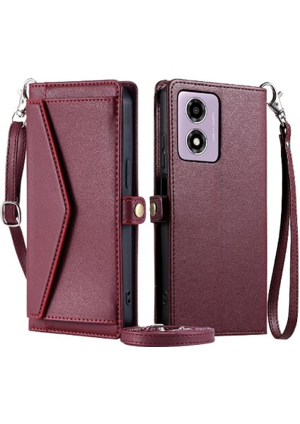 Motorola Moto G24 Için Cüzdan Crossbody Durumda Kart Tutucu Için Rfıd Engelleme (Yurt Dışından)