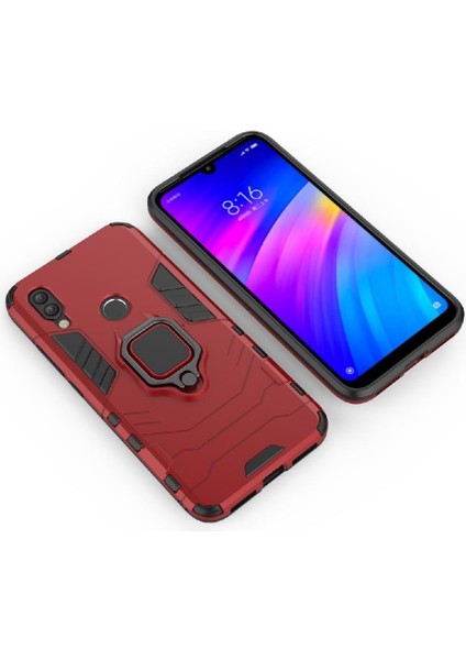 Halka Araba Montaj Kickstand Durumda Xiaomi Redmi 7 Için Kickstand Askeri Sınıf (Yurt Dışından) modelleri