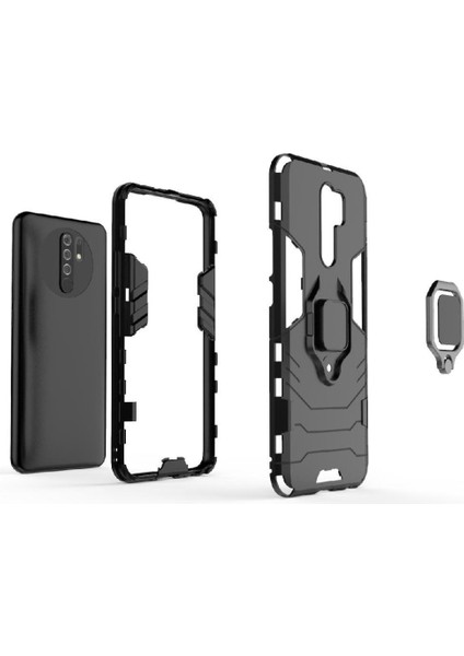 Halka Araba Dağı Kickstand Vaka Xiaomi Redmi 9 Başbakan Darbeye Askeri (Yurt Dışından) modelleri