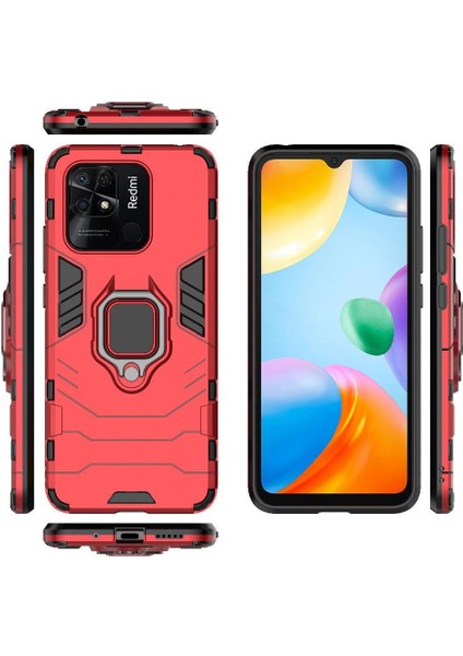 Halka Araba Montaj Kickstand Durumda Xiaomi Poco C40 Darbeye Askeri Yüzük (Yurt Dışından)
