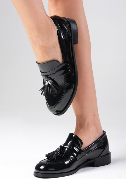 Meline Siyah Renk Rugan Kadın Günlük Oxford Ayakkabı fırsatları
