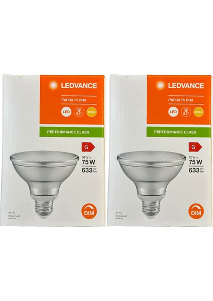 Ledvance 10W (75W) 2700K (Sarı Işık) PAR30 E27 Duylu Dim Edilebilir LED Spot (2 Adet)