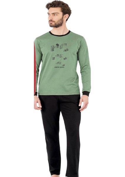 6069 Erkek Uzun Kollu Bisiklet Yaka Pijama Takımı