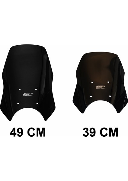 Royal Enfield Himalayan 2024 Uyumlu Ön Cam Siyah 49 Cm