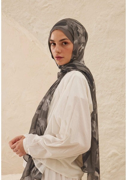 Summer Rose Desen Rami Şal Gümüş modelleri