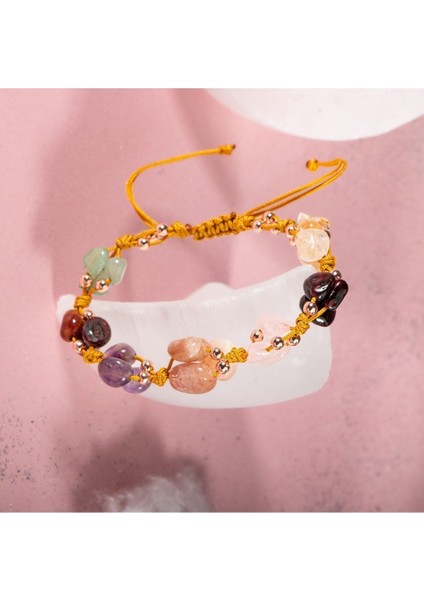 Çok Renkli Doğal Taş Makrome Bileklik, Şık ve Renkli Takı Seçeneği indirimleri