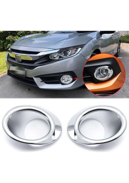 Honda Civic Uyumlu 2016 Sonrası Sis Lambası Kaplama Krom Parça