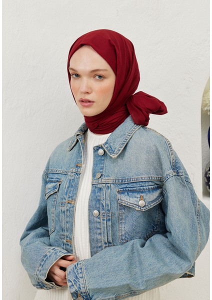 Ince Pamuk Vual Şal Koyu Kırmızı indirimleri