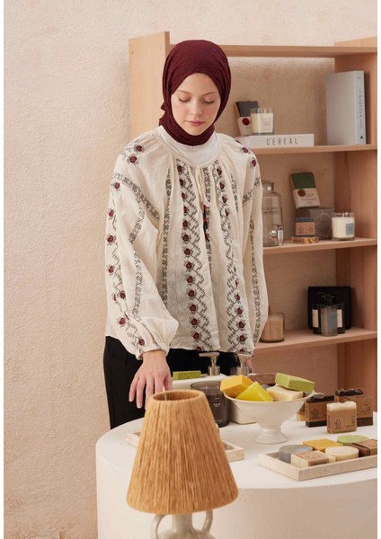 Vual Crash Şal Bordo